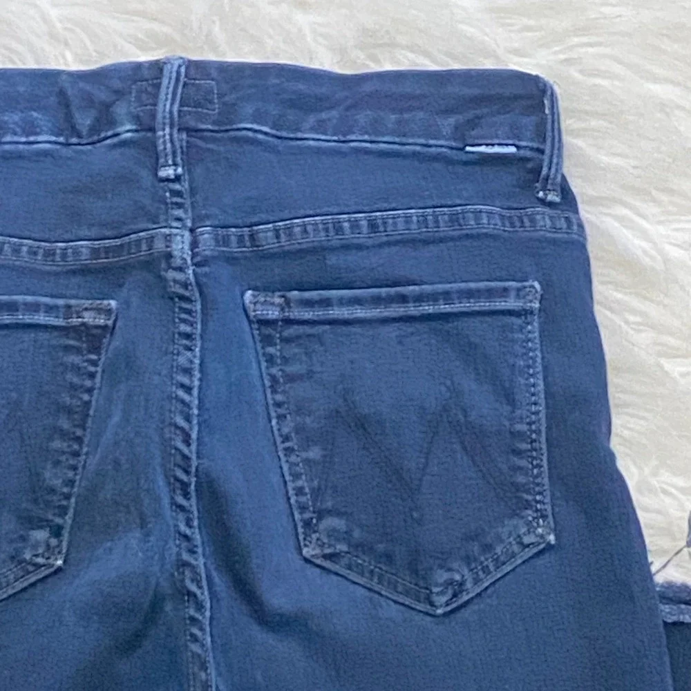 Mother High Waisted Looker Skinny Ankle Jeans Womens 26 Blue Raw Hem Denim - Picture 3 of 9